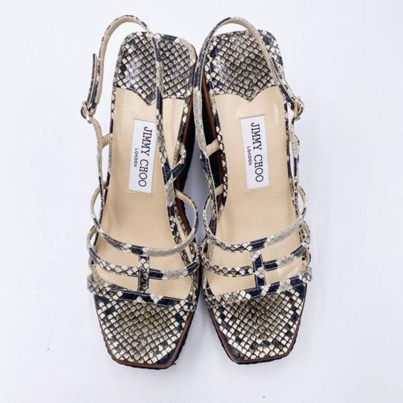 Jimmy Choo Black Ariela Snake Printed Platform - Picture 8 of 12